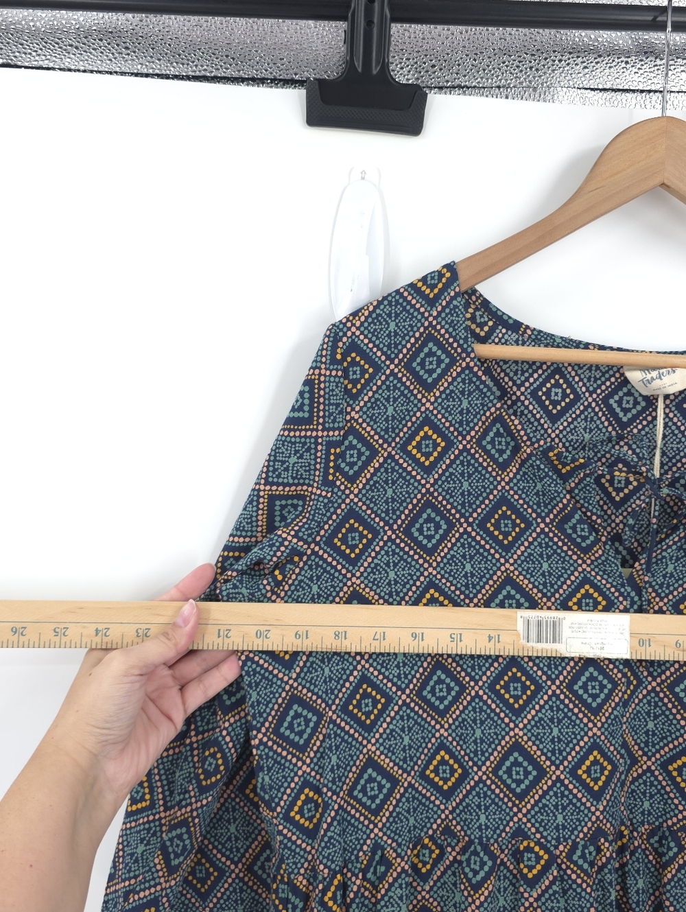 Mata Traders Tiered Midi Dress 100% Cotton Pockets Flowy Cottagcore Boho Garden - Picture 13 of 16